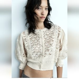 BNWT! ZARA combination knit cardigan